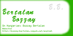 bertalan bozzay business card